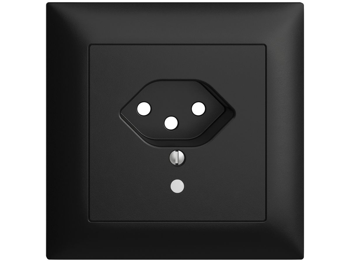UP-Frontset EDIZIOdue T13 schwarz 88×88mm mit Linse