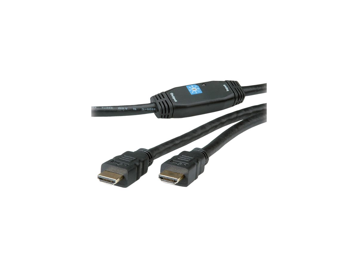 HDMI-Kabel ROLINE 2K@60Hz (HDMI 1.2) aktiv 3D schwarz 30m