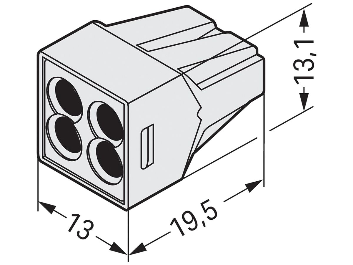 Verbindungsklemme WAGO 4P 0.75…2.5mm² Exe lichtgrau