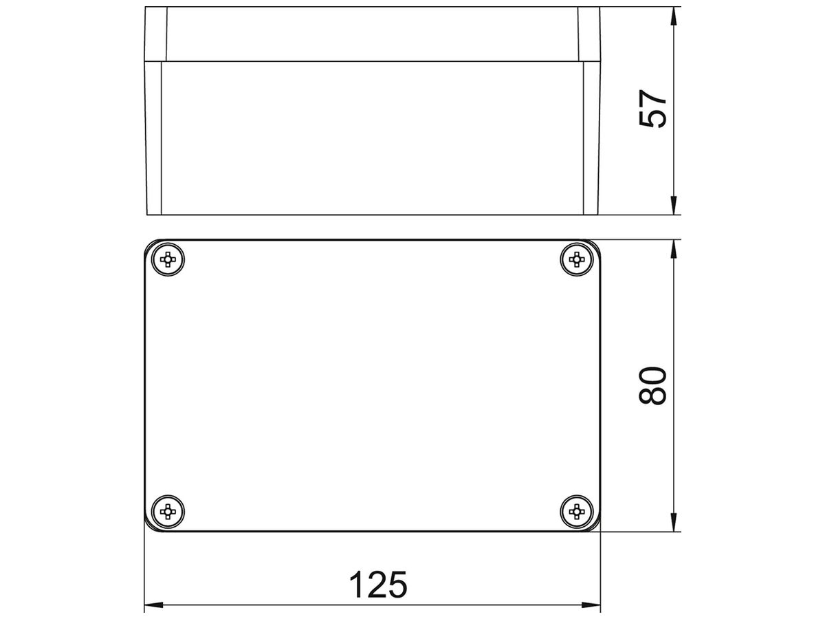Leergehäuse BET Mx CR3 125×80×57mm Alu IP66 grau