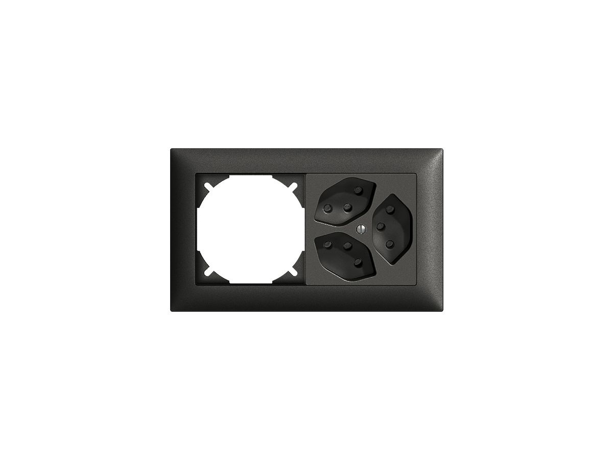 UP-Kombination leer+3×T13 horiz. EDIZIOdue schwarz