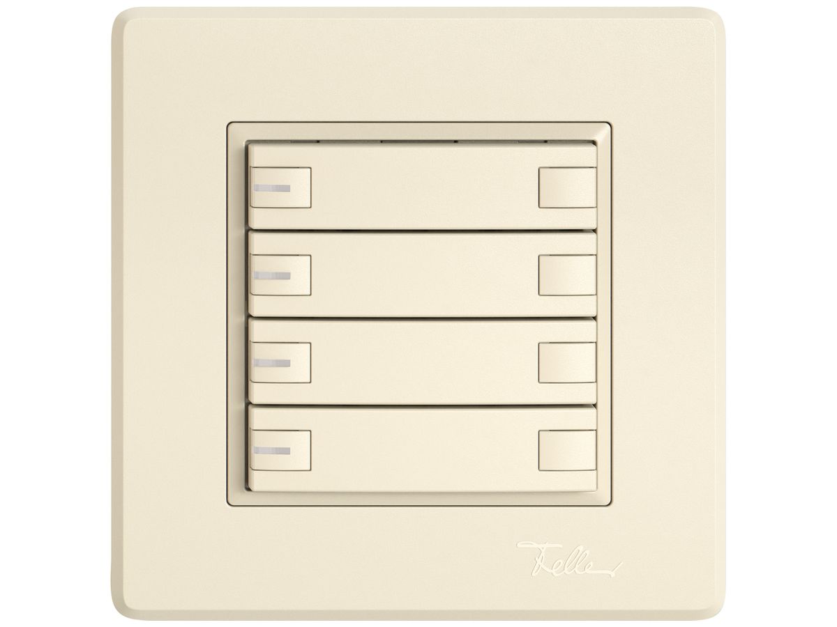 UP-KNX-Taster RGB EDIZIO.liv SNAPFIX® Temperaturfüh.RGB-LED 4×T 2-Tbed.cr