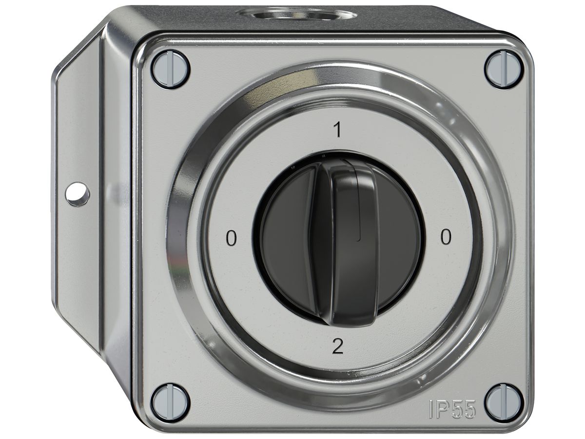AP-Drehschalter ELEMENT SNAPFIX® 2/1L 16A 400V 0-1-0-2 alu