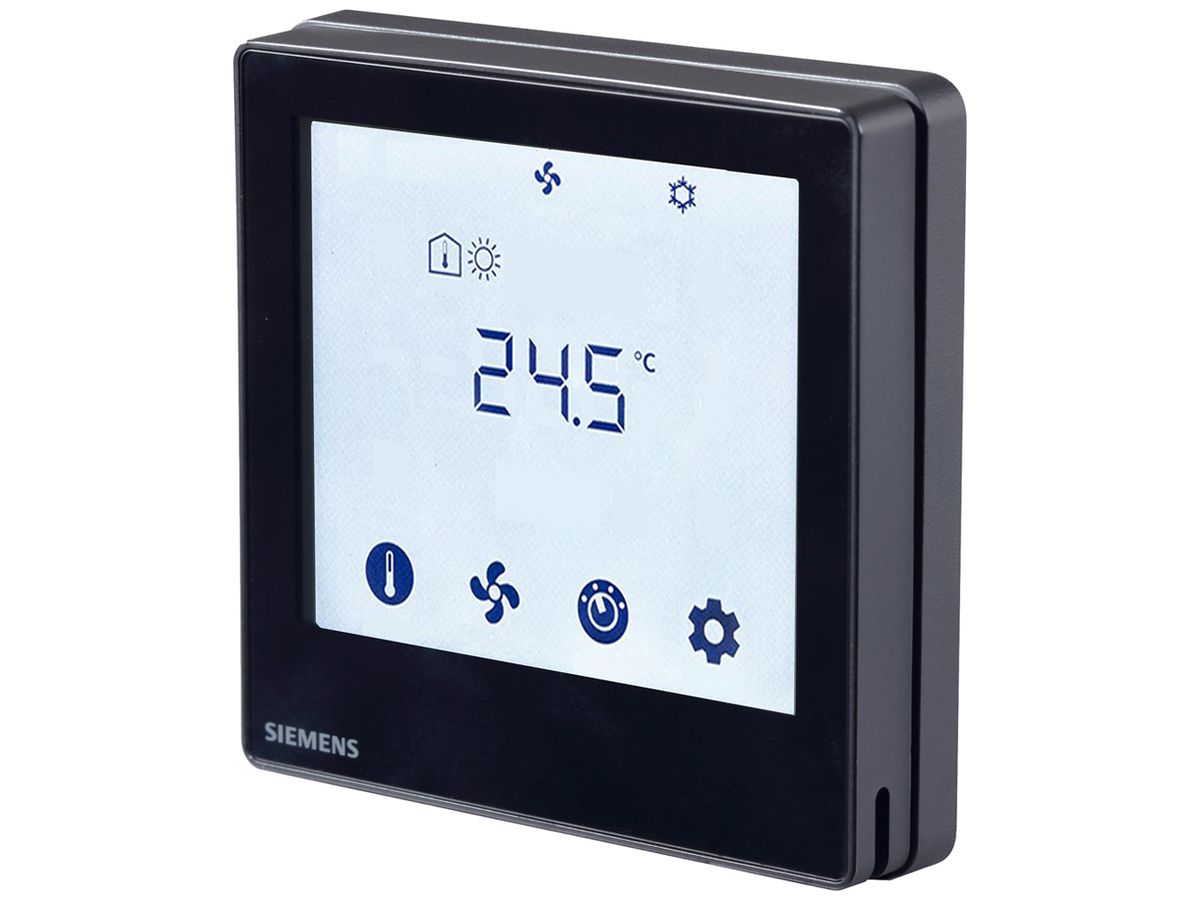 UP-KNX-Raumcontroller Siemens RDF800KN/VB, Touch, 230VAC 5S 5A, schwarz