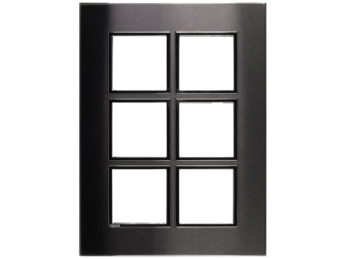 UP-Kopfzeile Legrand Arteor 3×2 vertikal 157×213mm Black brushed