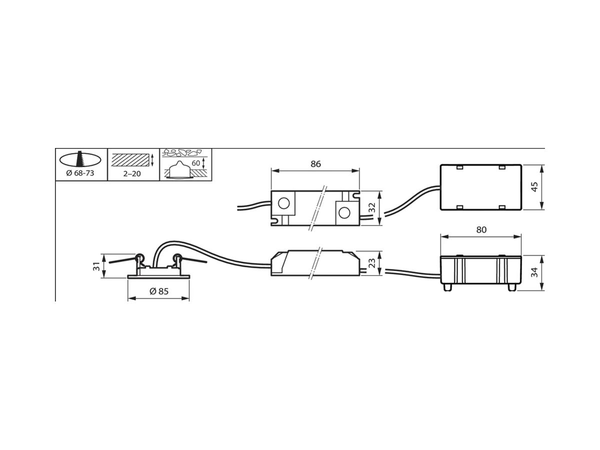 LED-Downlight Philips CoreLine Slim 6.5W 830/840 120° Ø85mm weiss