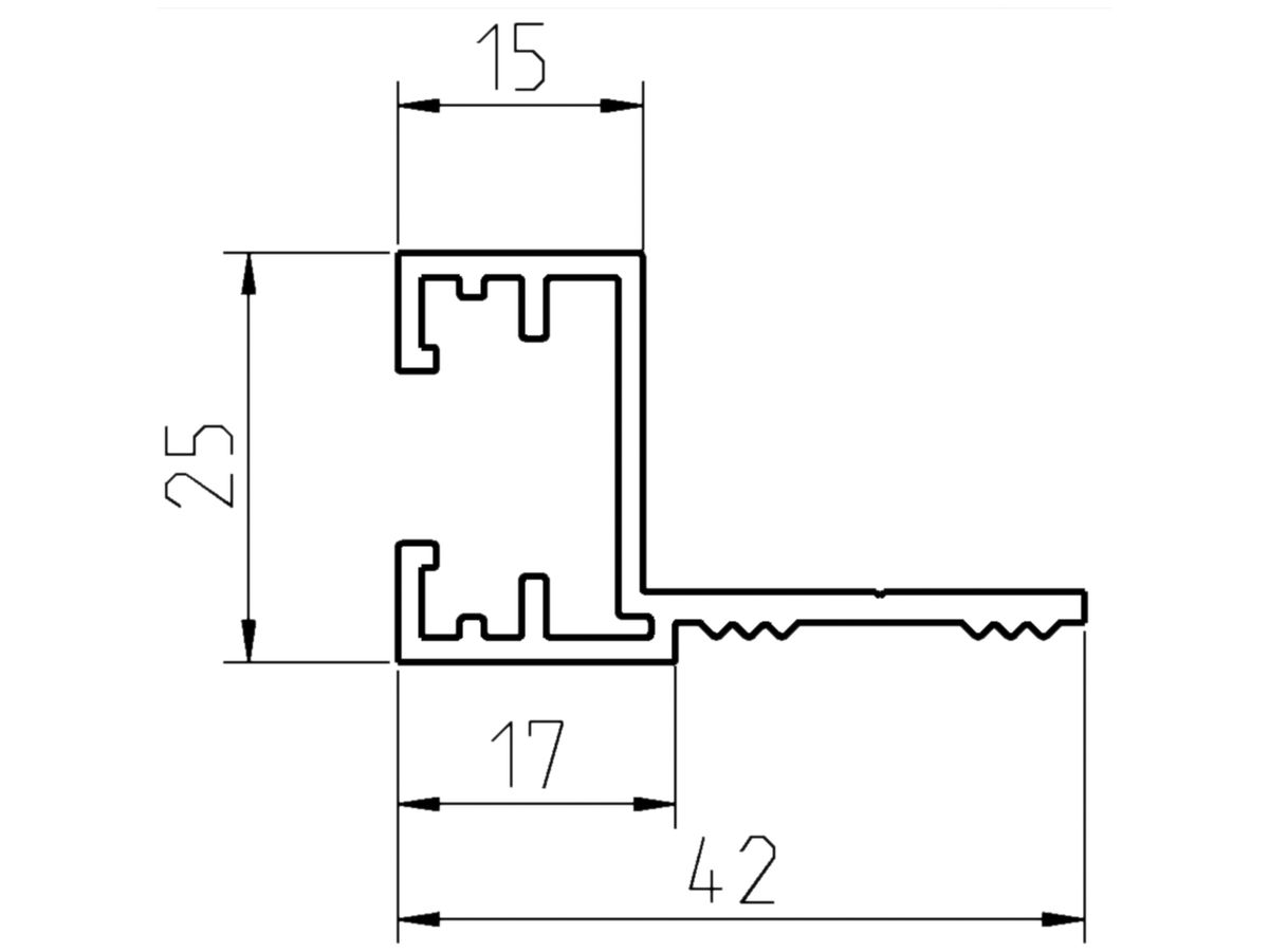 Zusatzprofil Almatec SBG DIN 6m