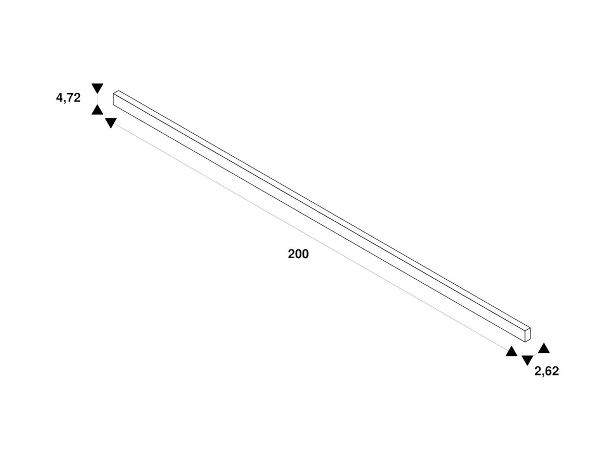 AP-Stromschiene SLV TRACK DEEP 48V 1Ph Aluminium schwarz 2000mm