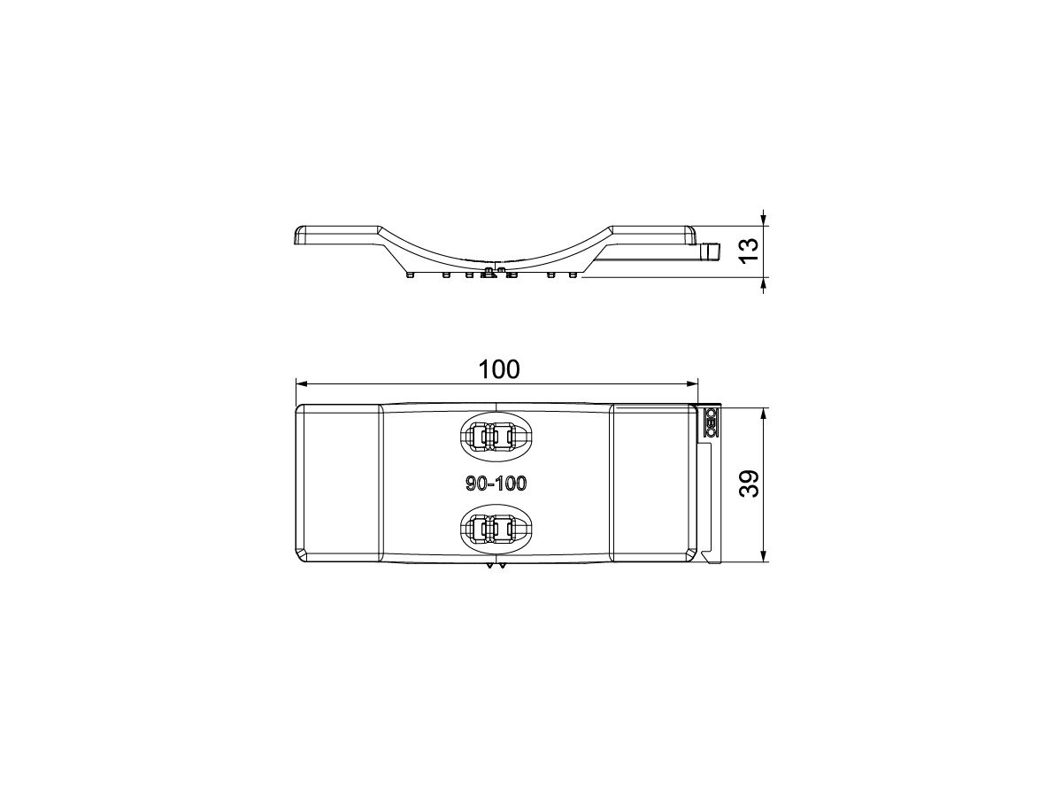 Gegenwanne Bettermann kombinierbar zur Doppelwanne 90…100mm, PP, lichtgrau