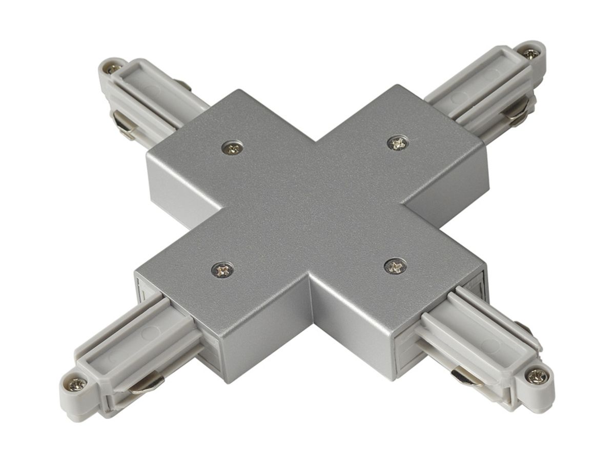 X-Verbinder SLV für 1-Phasen Stromschiene, silbergrau