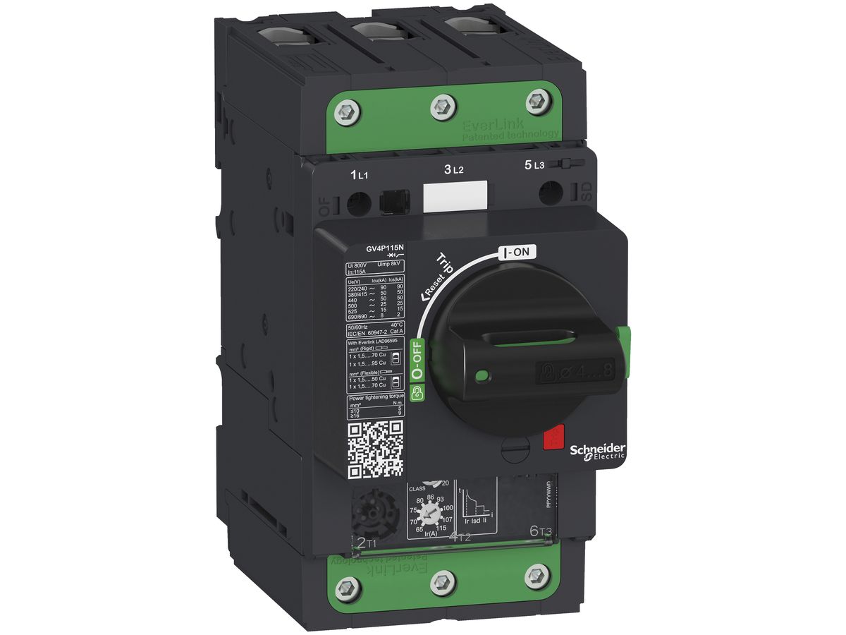 Motorschutzschalter Tesys GV4P115S, 115A, thermisch/magnetisch, 100KA