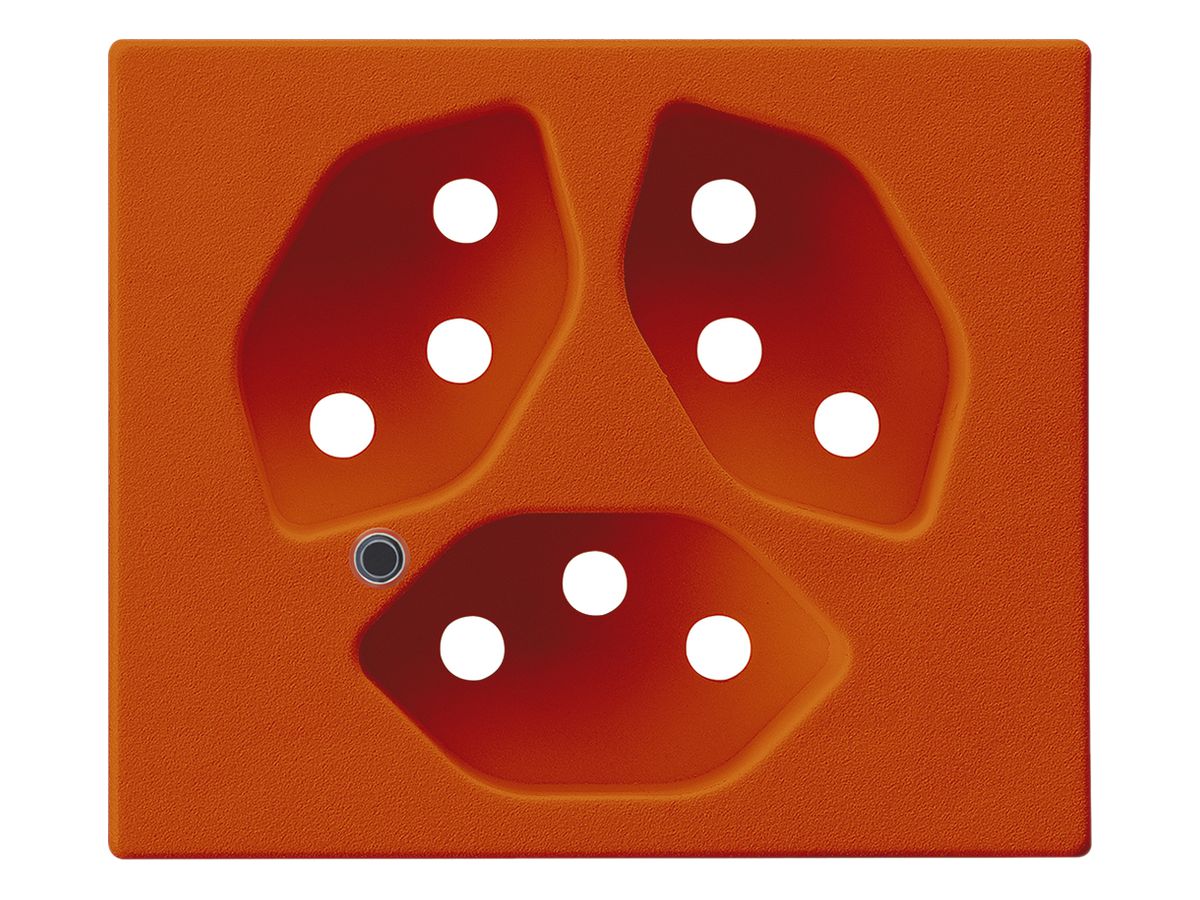 Frontplatte zu FLF-Steckdose Hager 3×Typ 13 beleuchtet Z orange