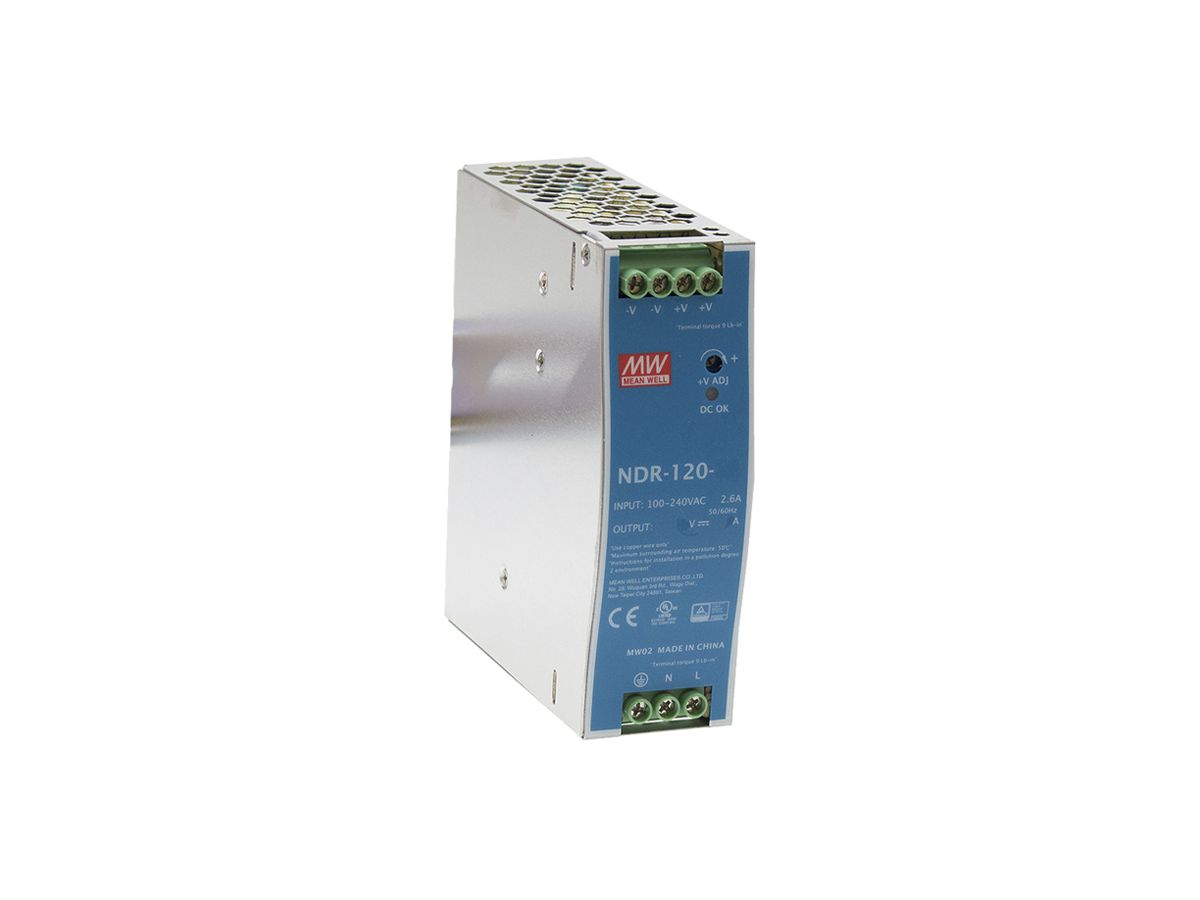 EB-Schaltnetzteil MEAN WELL NDR-120-24 IN: 90…264VAC OUT: 24VDC/120W 40mm