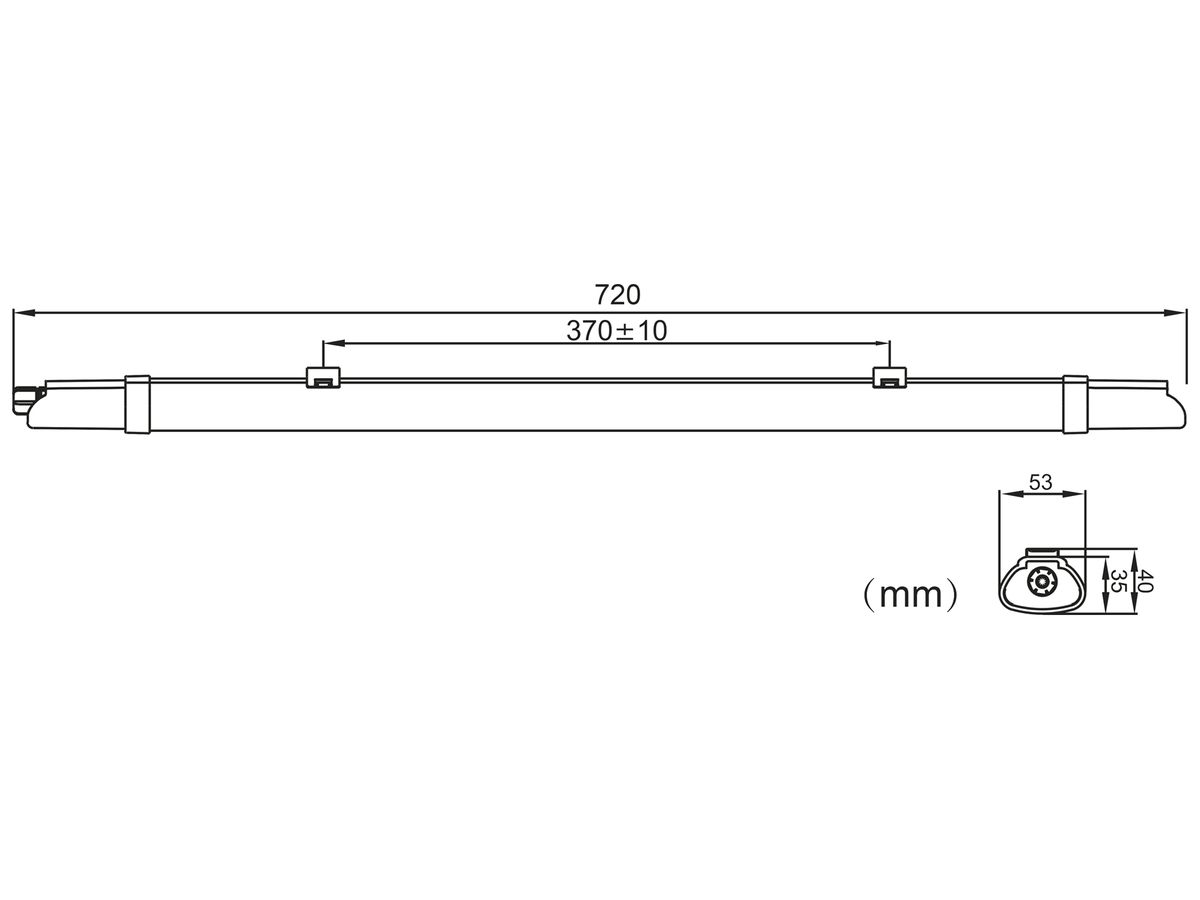 LED-Feuchtraumleuchte Sylvania SylSplash 700 18W 1600lm 4000K IP65 weiss