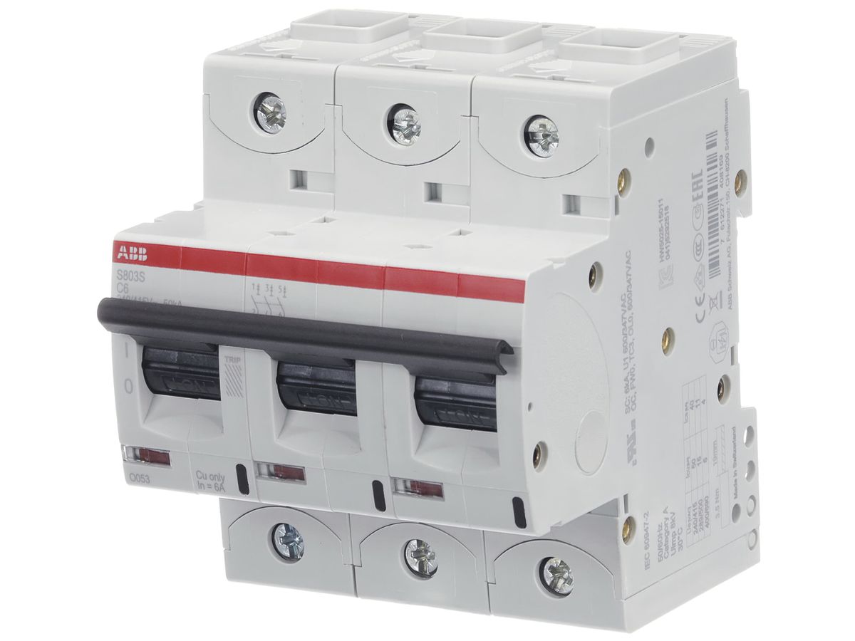Leitungsschutzschalter ABB S803S-C6 3P 400V C-6A 50kA 4.5TE