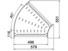 Bogen BET RB 45° 60×500mm Stahl bandverzinkt