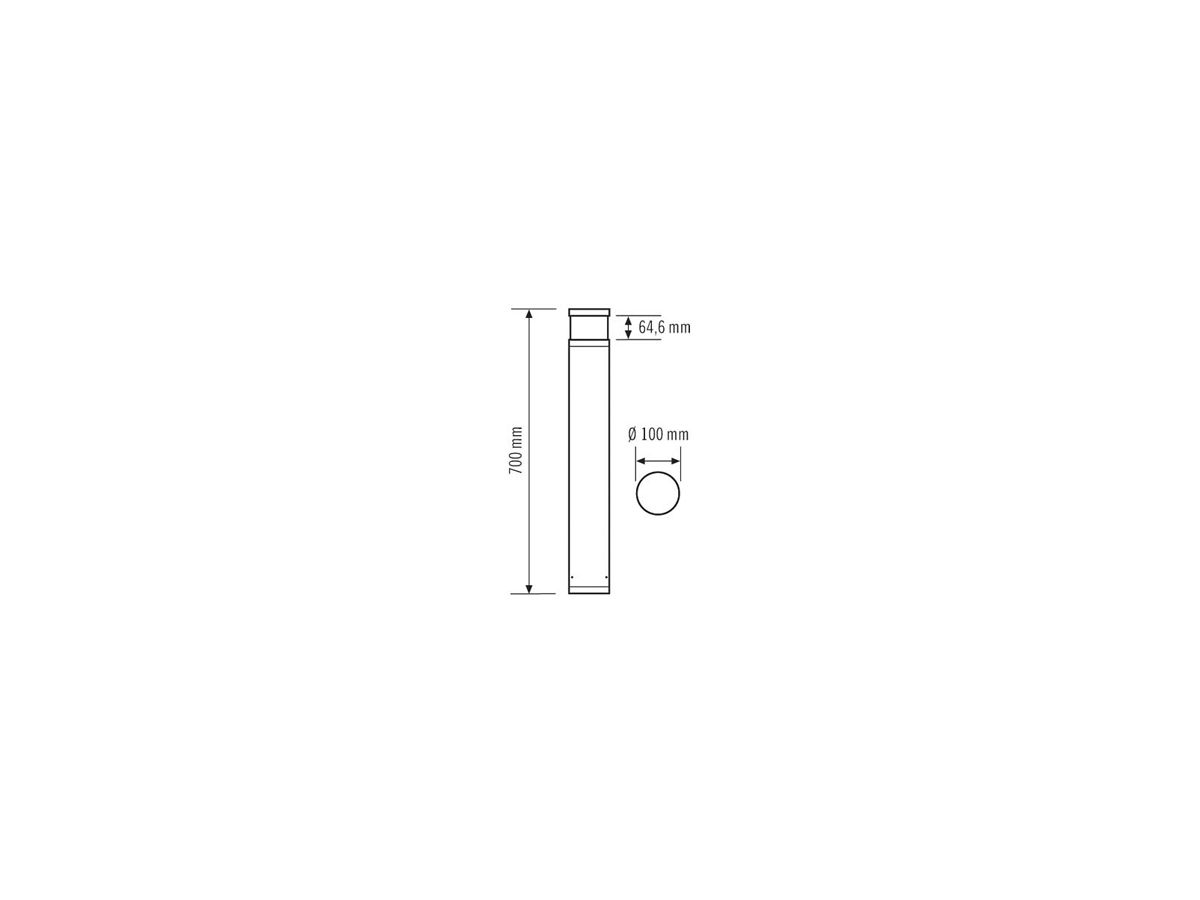 LED-Pollerleuchte ESYLUX ALVA BL, 7W 4000K Ø100×700mm IP54 klar, anthrazit