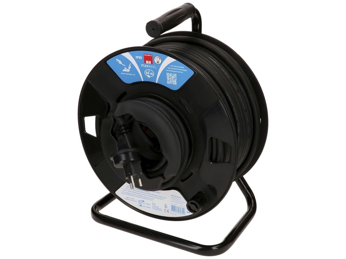 Kabelrolle MH maxReeL 1×T13 3×1.5mm² 50m IP55 schwarz
