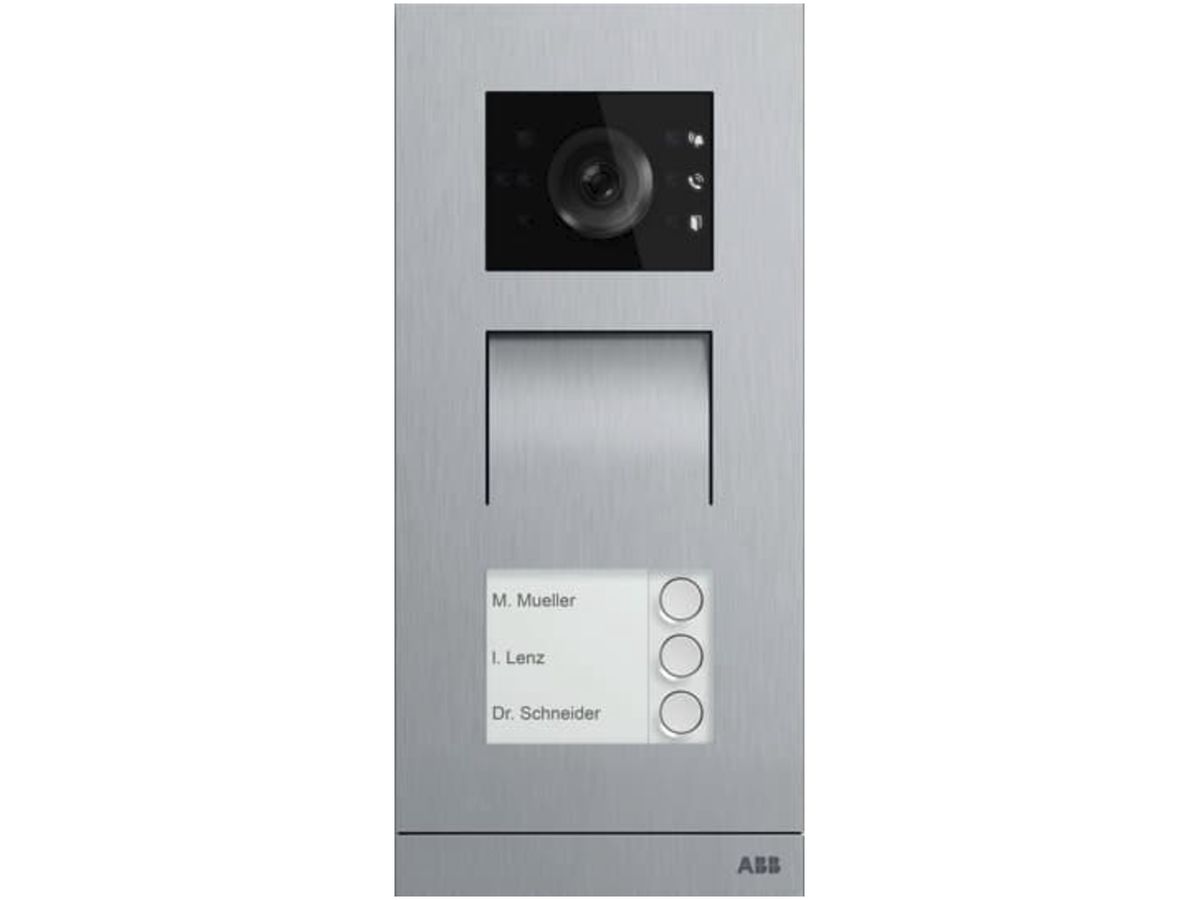 Video-Aussenstation ABB-Welcome IP, 3 Tasten, Induktion, 1/3, edelstahl
