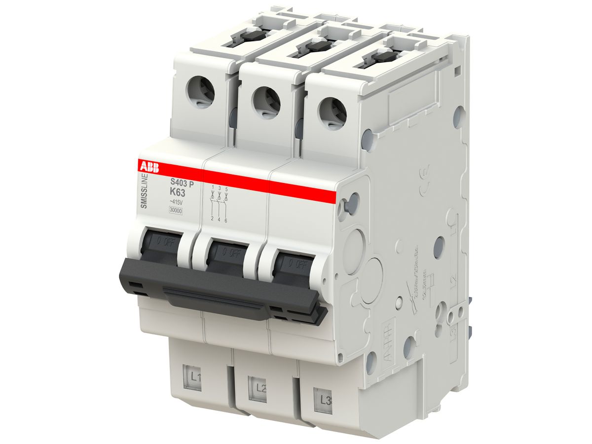 Leitungsschutzschalter SMISSLINE TP, 3L, K, 63A, 20kA