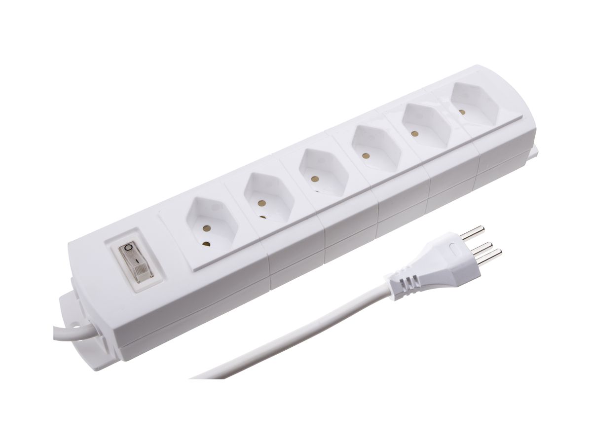 Steckdosenleiste MH 6×T23 Prime-Line Td 3×1.5mm² 5m weiss