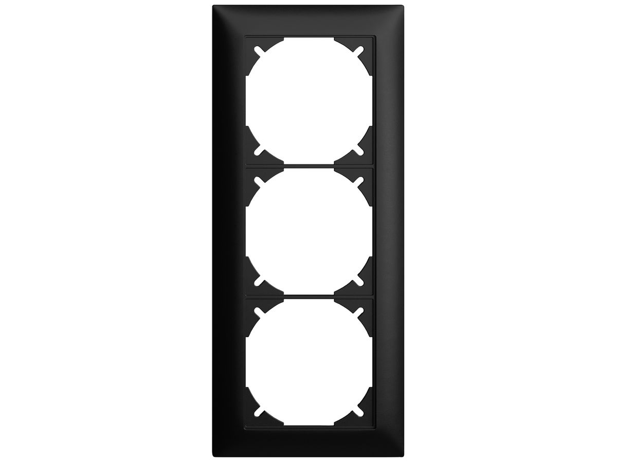 UP-Kopfzeile EDIZIOdue SNAPFIX® 3×1 vertikal 88×208mm schwarz