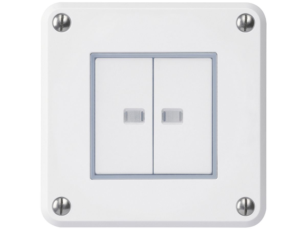 UP-Druckschalter robusto IP55 Schema 3/Drucktaster 2×beleuchtet weiss für Kombi