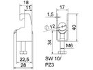 Schnellverleger BET 2056 U-Fuss Metall 8…12mm 1×Kabel A4 1.4571