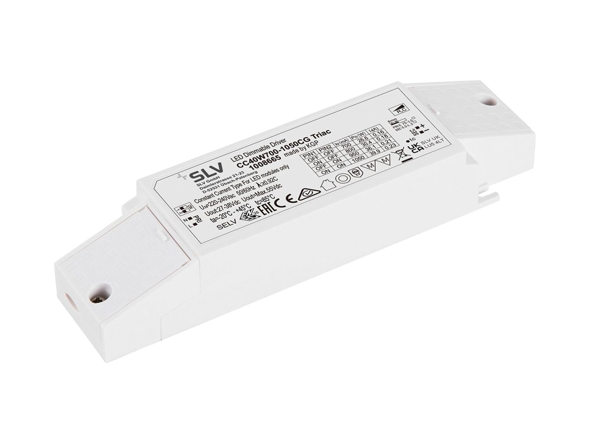 LED-Betriebsgerät SLV 26.6…39.9W 27…38V 700…1050mA DIM 172.3×44×30mm
