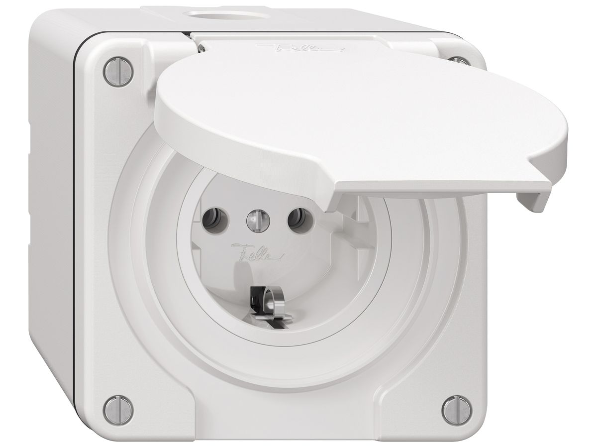 AP-Steckdose NEVO SNAPFIX® 1×SCHUKO 16A 230V 87×87×70mm IP21 ws