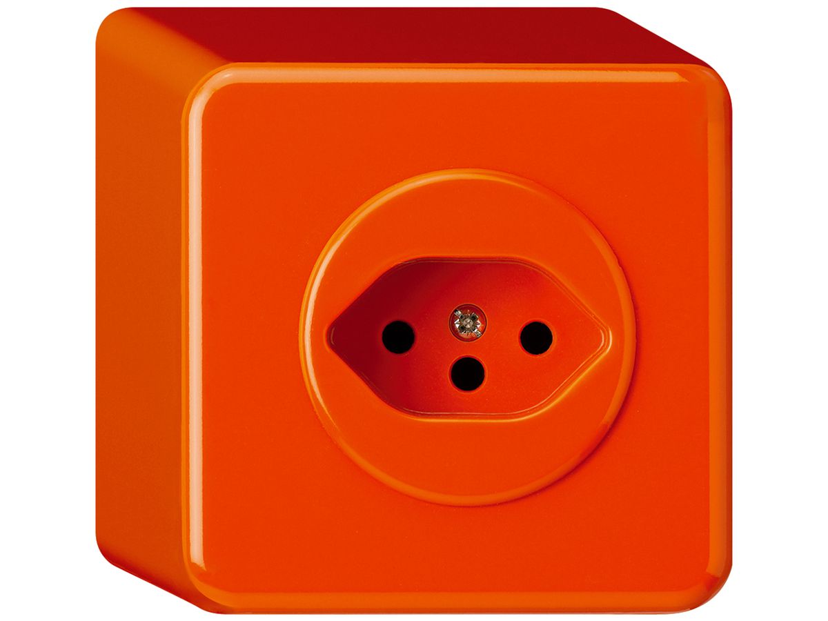 AP-Steckdose basico Typ 13 orange H=54mm