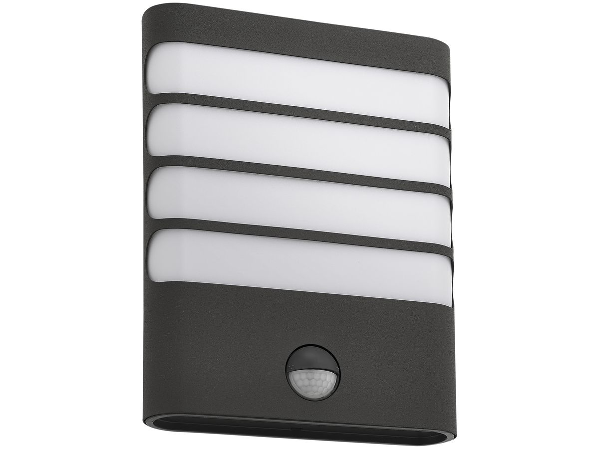 LED-Wandleuchte Raccoon PIR 4W 270lm IP44 anthrazit