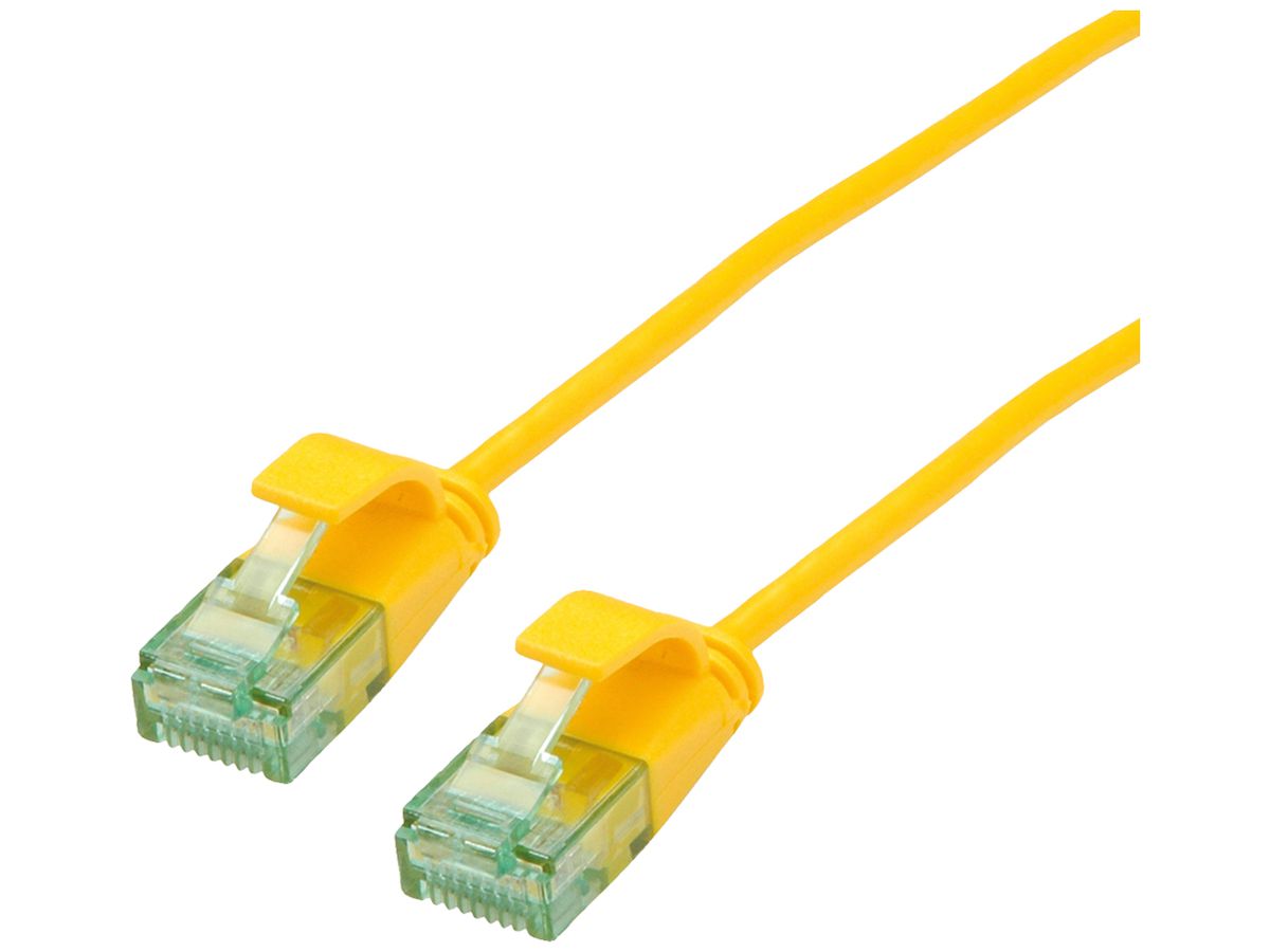 Patchkabel RJ45 ROLINE RM DataCenter slim Kat.6A U/UTP AWG32 TPE gelb 3m