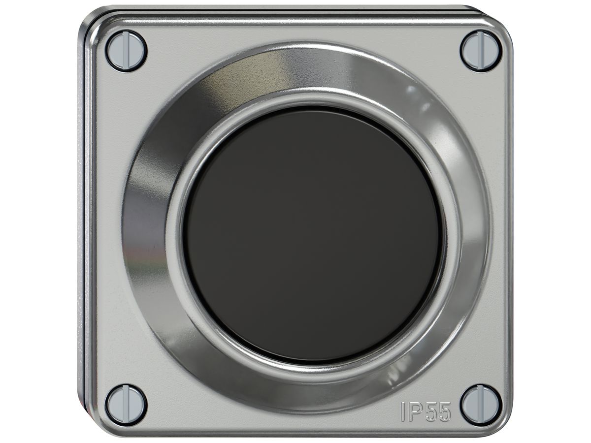 UP-Drucktaster ELEMENT SNAPFIX® 1P 16A 250V 87×87×43mm aluminium