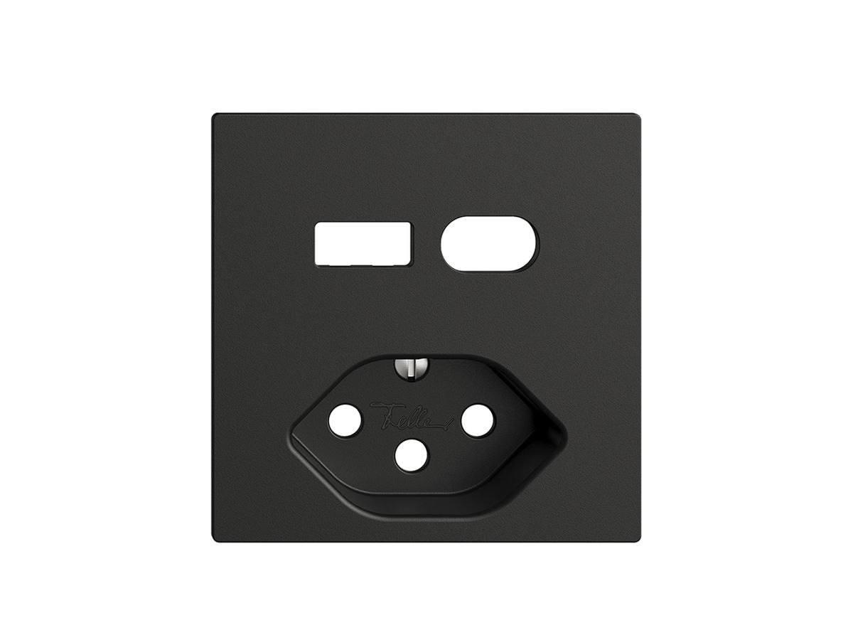 Montageset Feller EDIZIOdue für Steckdose USB Typ A+C + Typ 13 schwarz