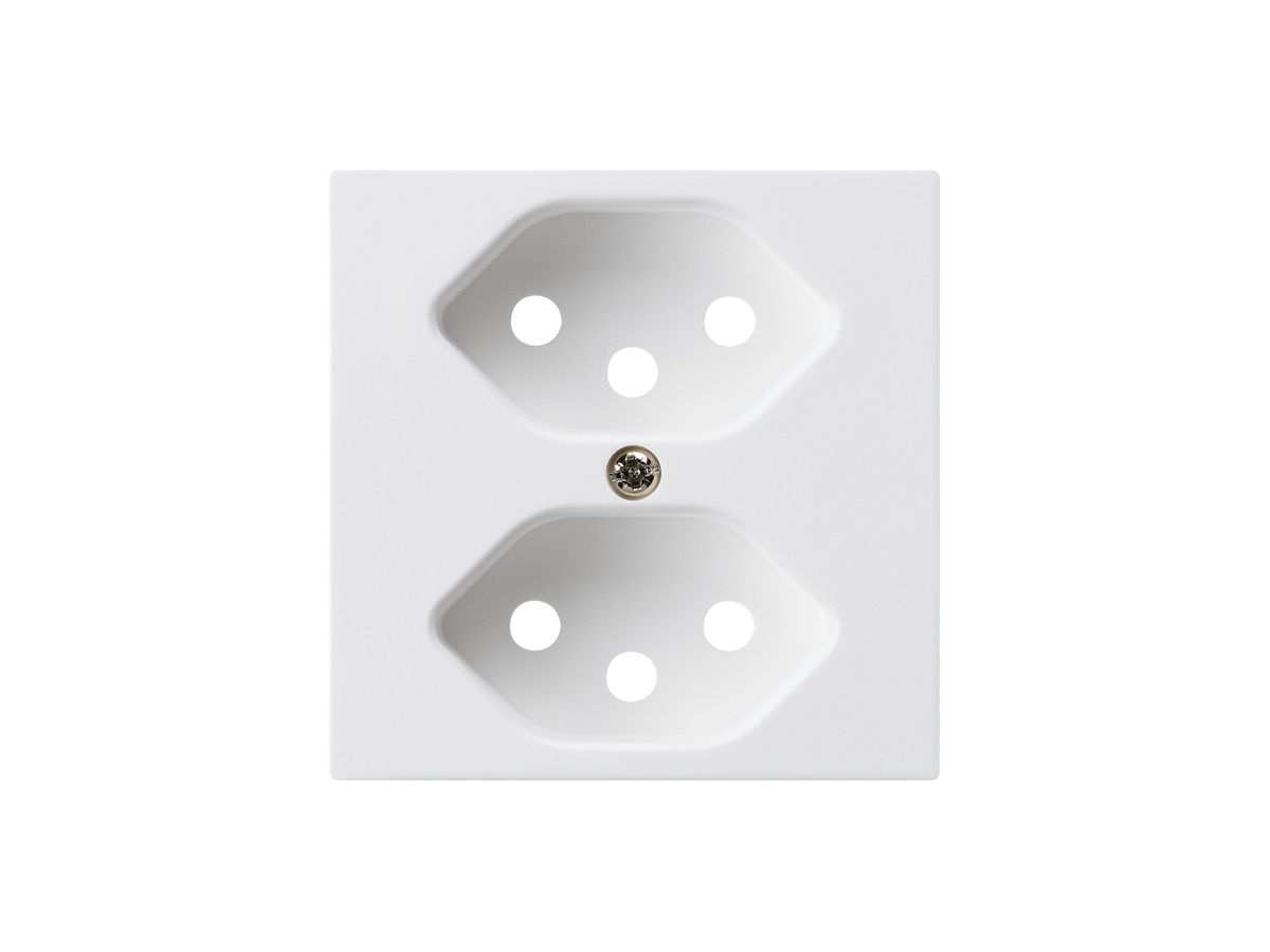 Frontplatte kallysto 2×T13 weiss 60×60mm für Steckdose 2×T13