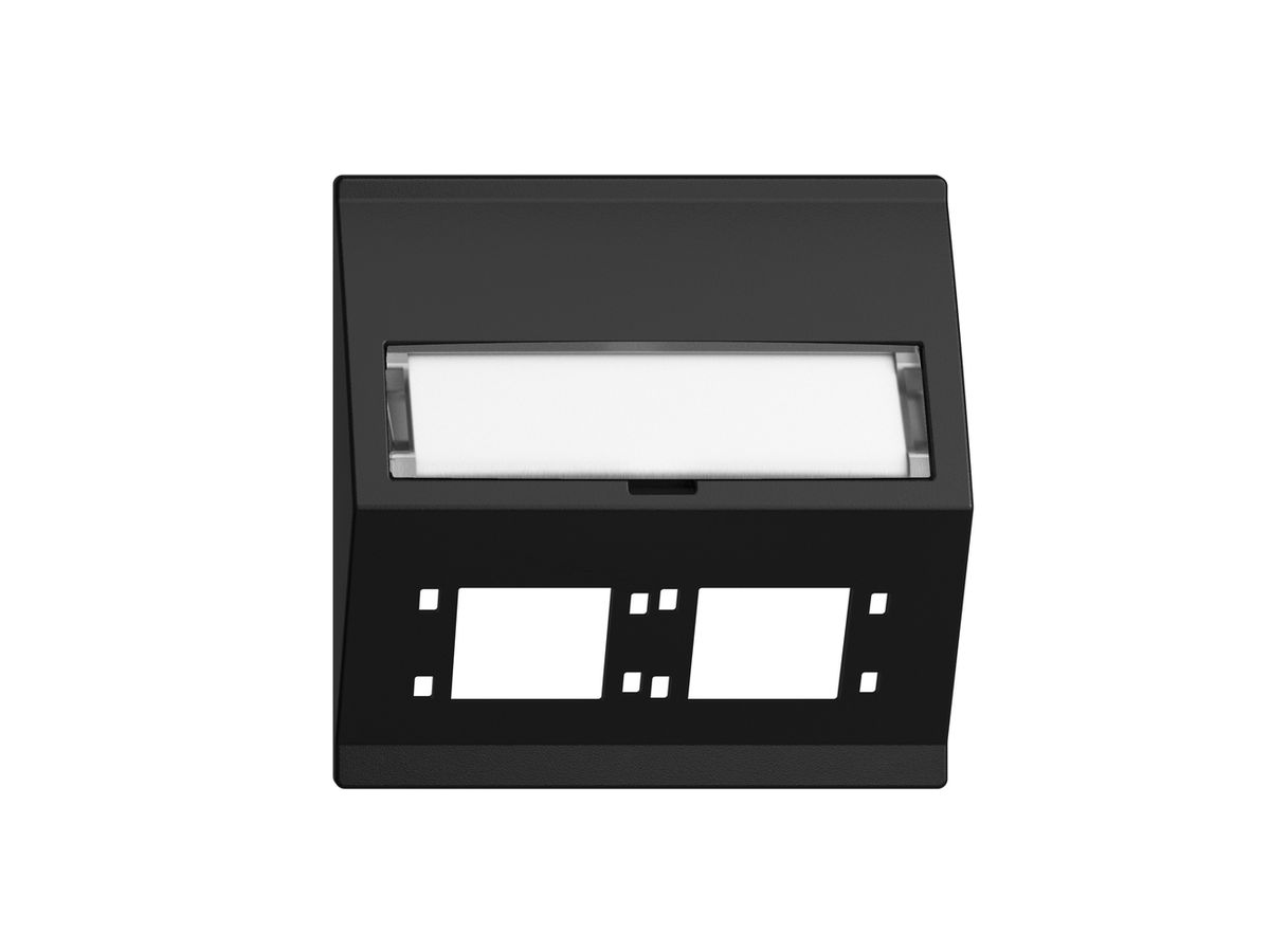 EB-Montageset EDIZIOdue F Schrägauslass 2×R&M Kat.6A/LC spezial, schwarz