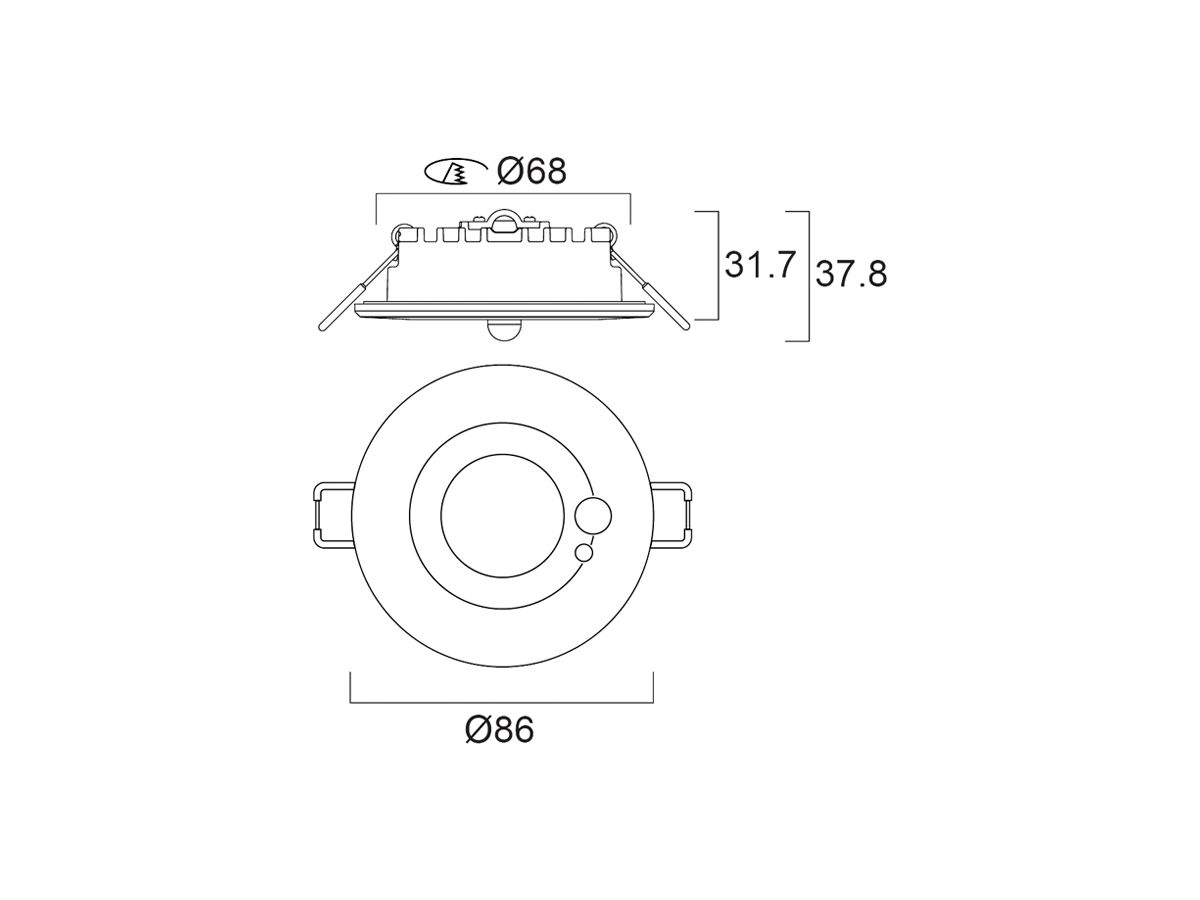 EB-LED-Spot Sylvania START PIR 1×10W 1050lm 827/830/840 IP65 50° Ø86mm weiss