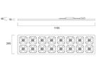 EB-LED-Deckenleuchte Sylvania Quadro 34W 4650lm 840 IP40 1195×395mm weiss