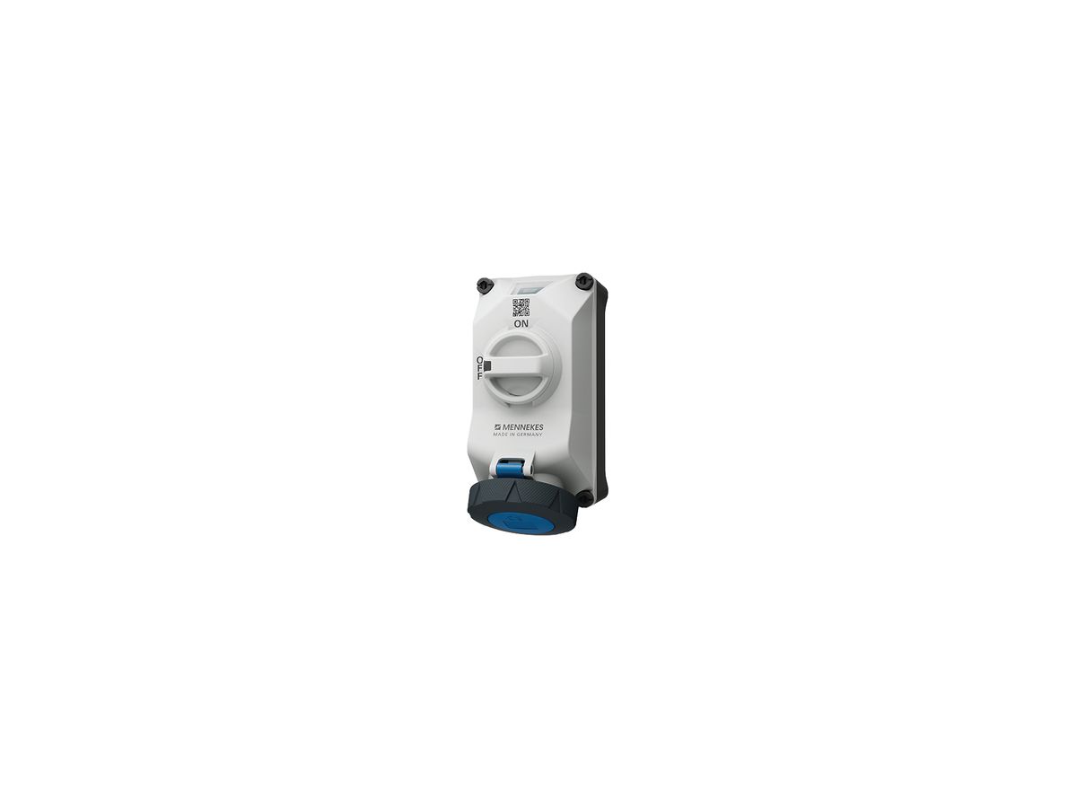 AP-Steckdose CEE Mennekes DUOi 3P 32A 230V 6h bl mechani. Verriegelung IP67/IP69