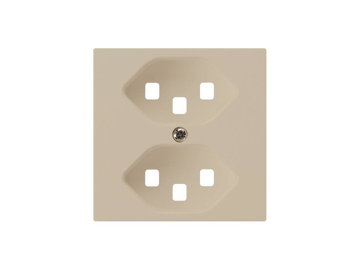 Frontplatte kallysto 2×T23 beige 60×60mm für Steckdose 2×T23