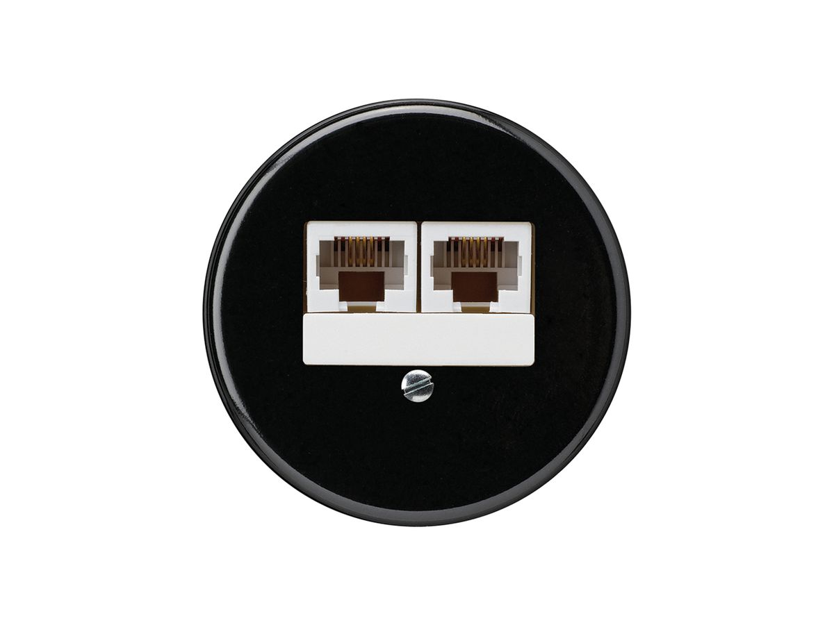 Einsatz zu UP-Dose basico 2×RJ45u parallel schwarz
