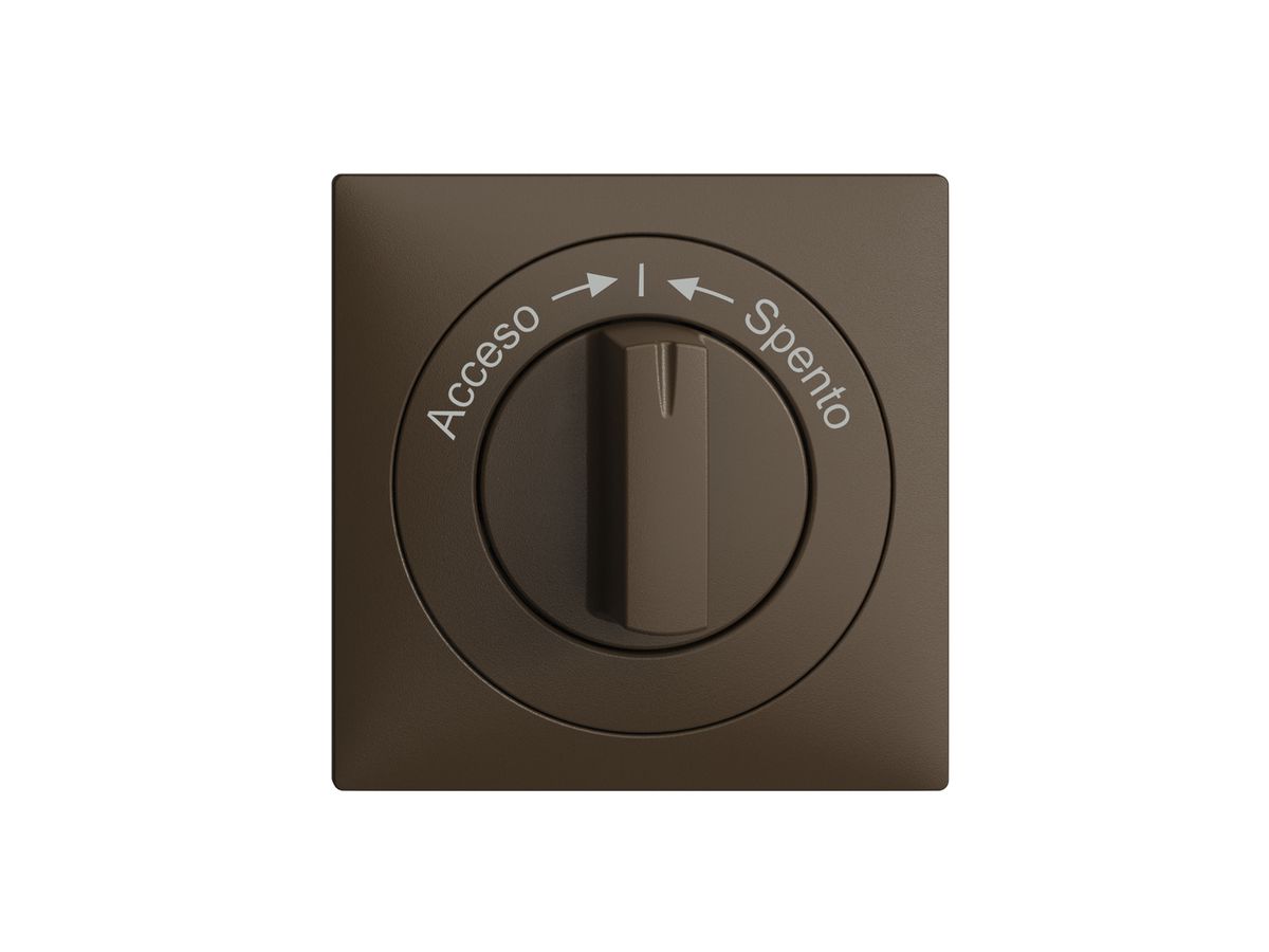 Frontset Acceso->I<-Spento EDIZIOdue coffee 60×60mm für Drehschalter