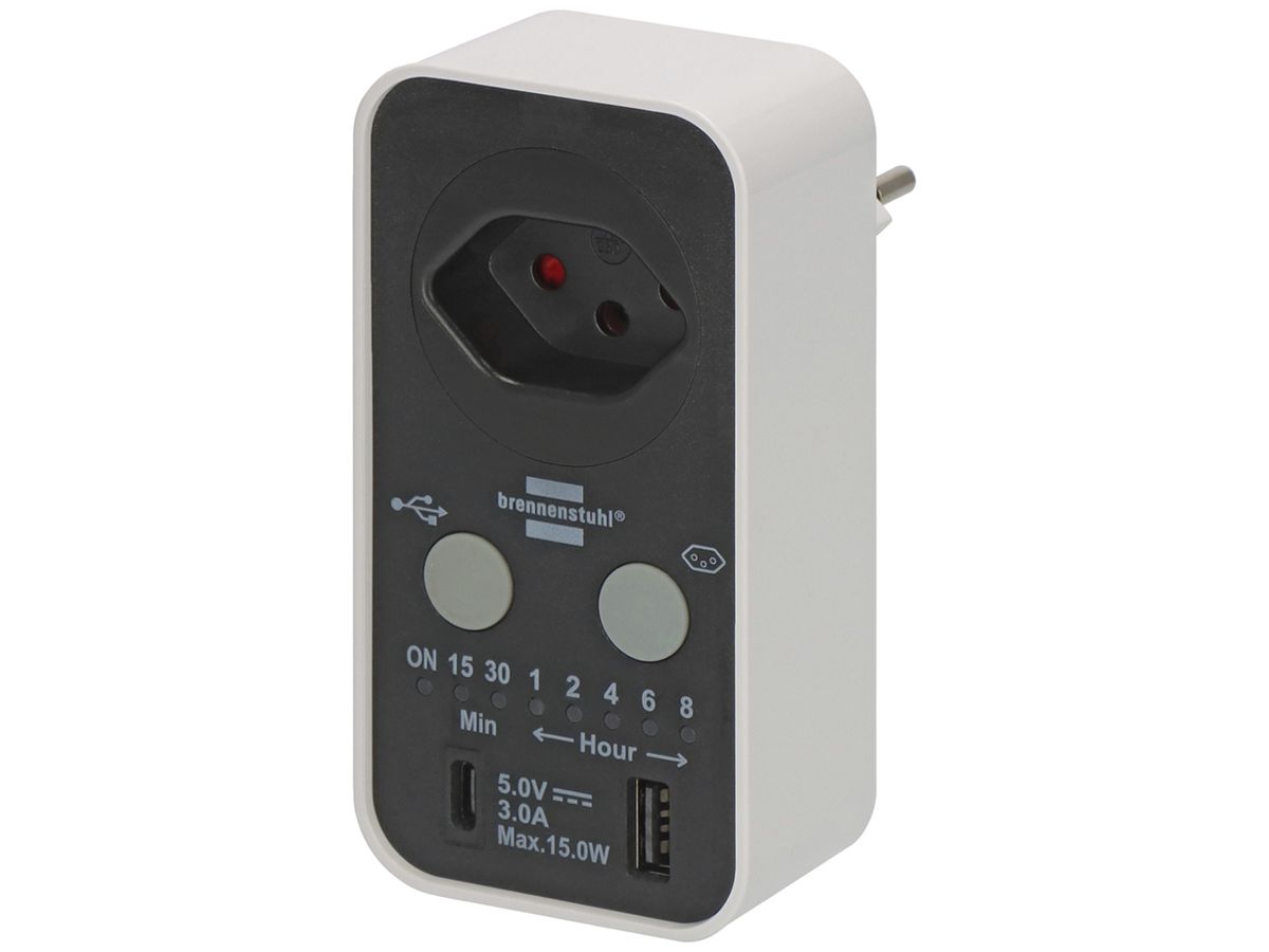 Steckdosen-Schaltuhr CDT A 2 CH digital Typ 13 10A 240V 2300W IP20