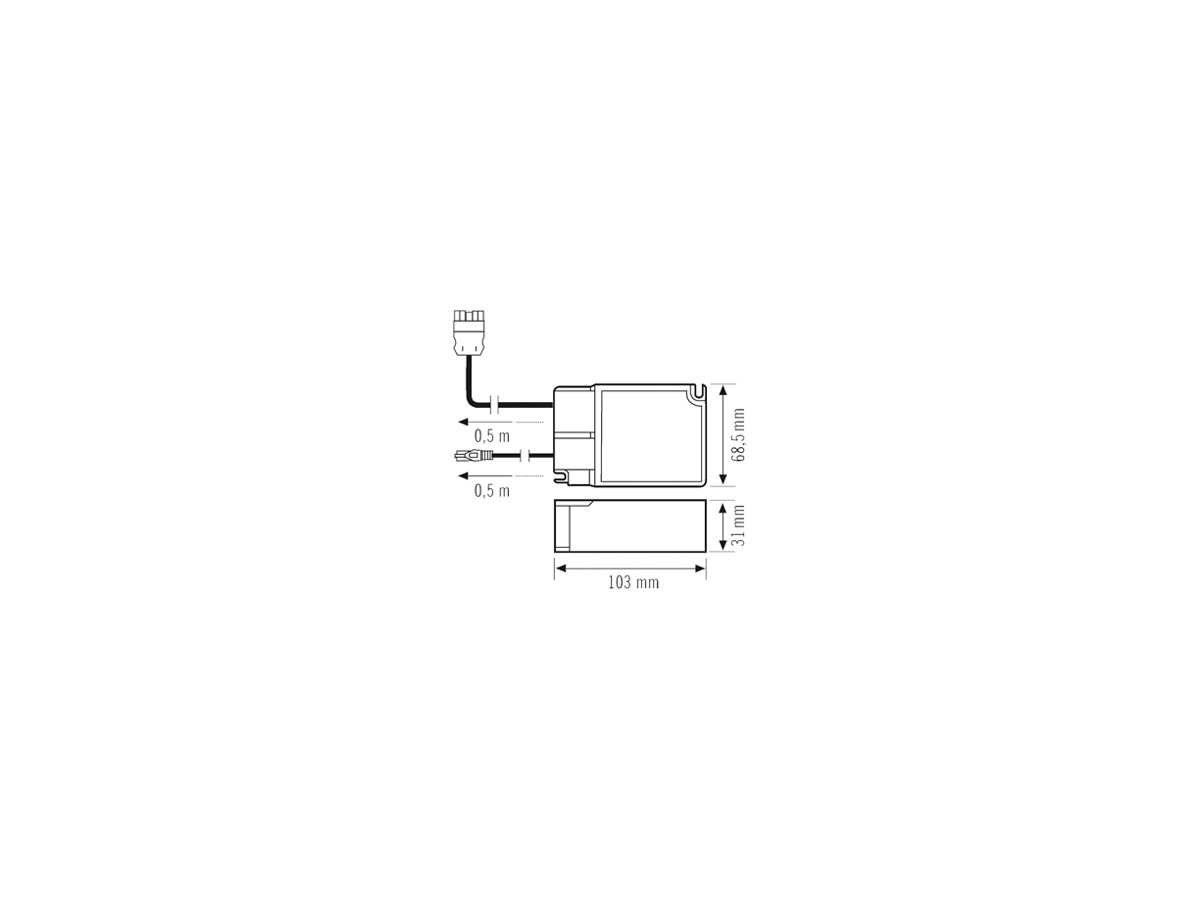LED-Konverter ESYLUX DRIVER SET 32W 700mA RJ45 WIELAND GST DALI-2