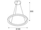 LED-Pendelleuchte SLV ONE 60 DALI 25W 1500lm 3000/4000K Ø600×30mm weiss