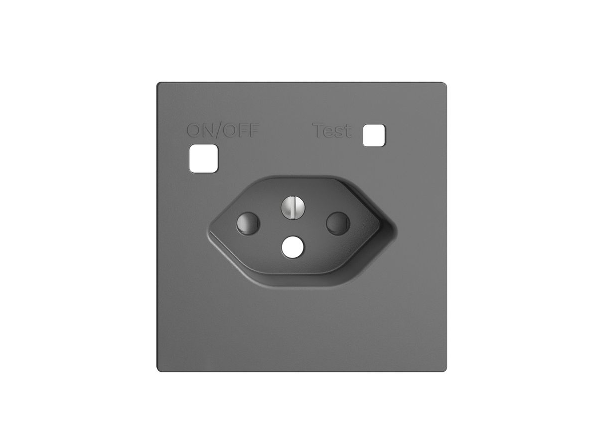 Frontset EDIZIOdue zu FI-Steckdose F, T13, shutter, dunkelgrau