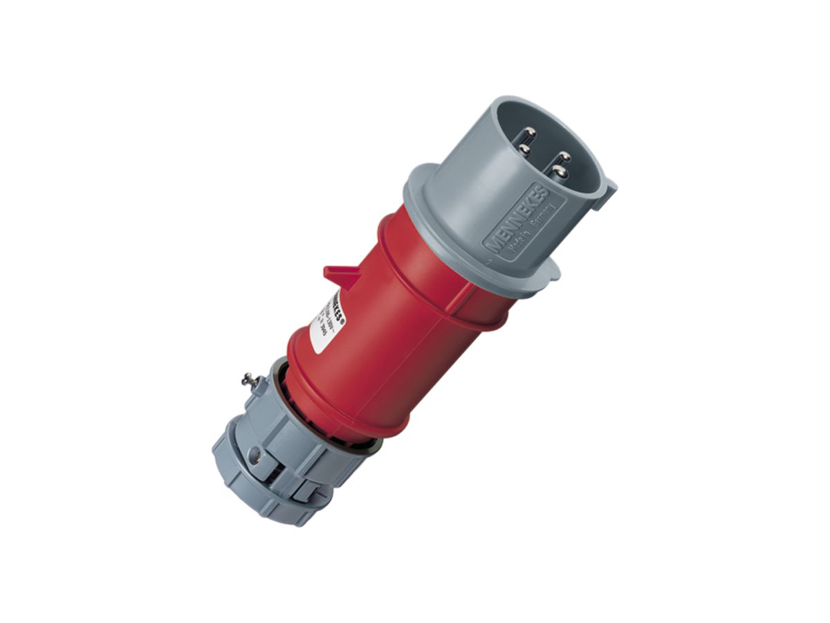 Stecker CEE-Powertop 32A 4P 6h 400V rot mit Verschraubung