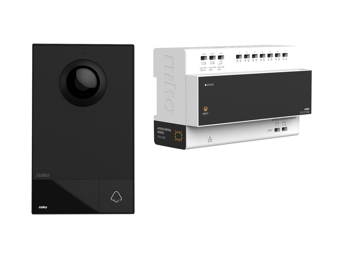 Audio-Türsprechanlage-Set Niko, 2-Draht, schwarz