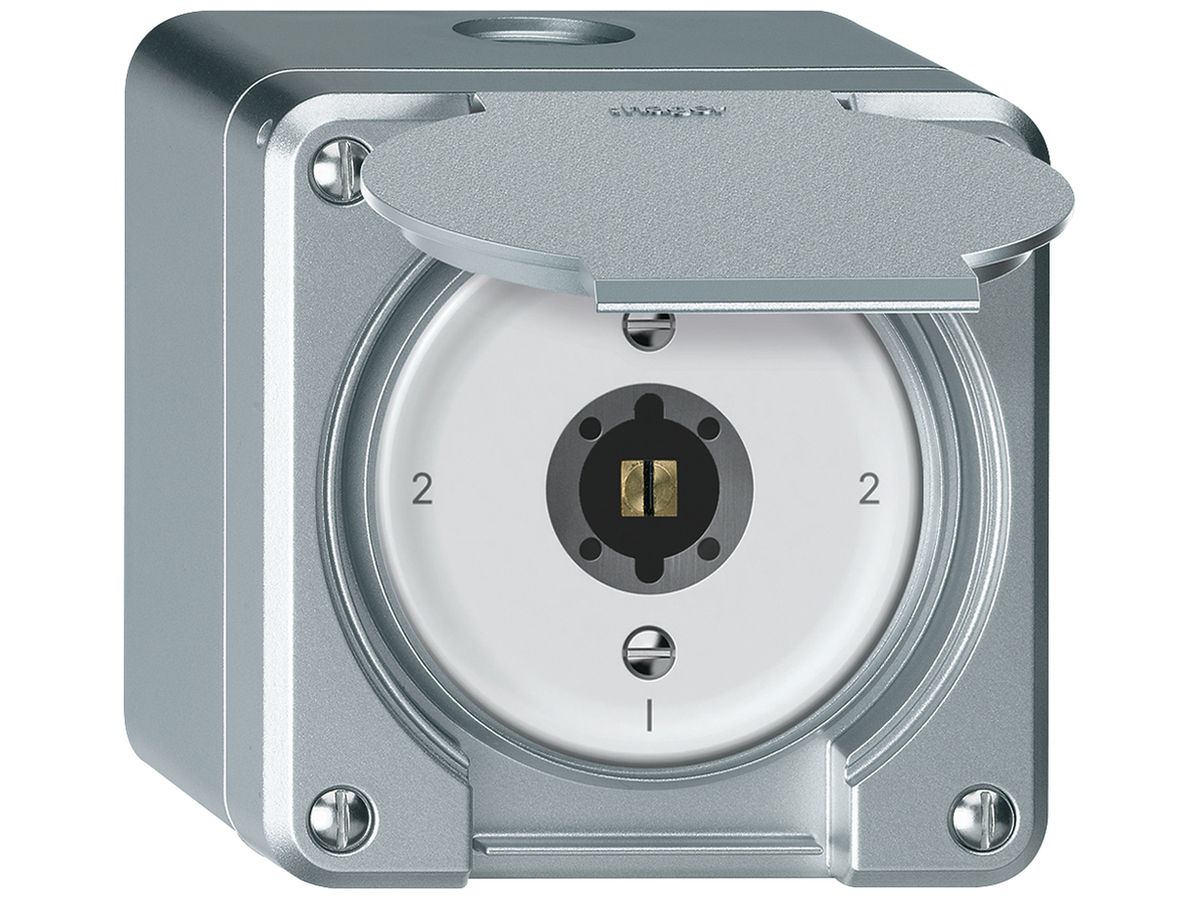 AP-Schlüsselschalter robusto Wechselschalter 16A 250V 86×86mm Aluminium